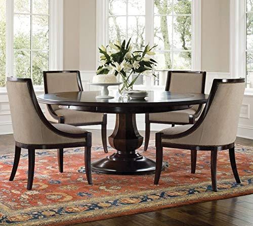 Handicrafts Stylish Look Sheesham Wood Round Shape Dining Table + Upholstered Chair 4 Seater
