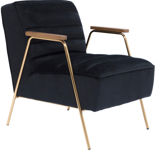 Woodford Black Velvet Accent Chair