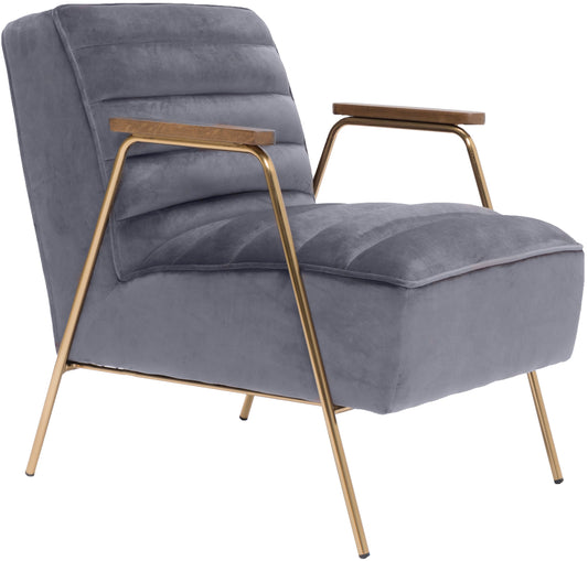 Woodford Grey Velvet Accent Chair