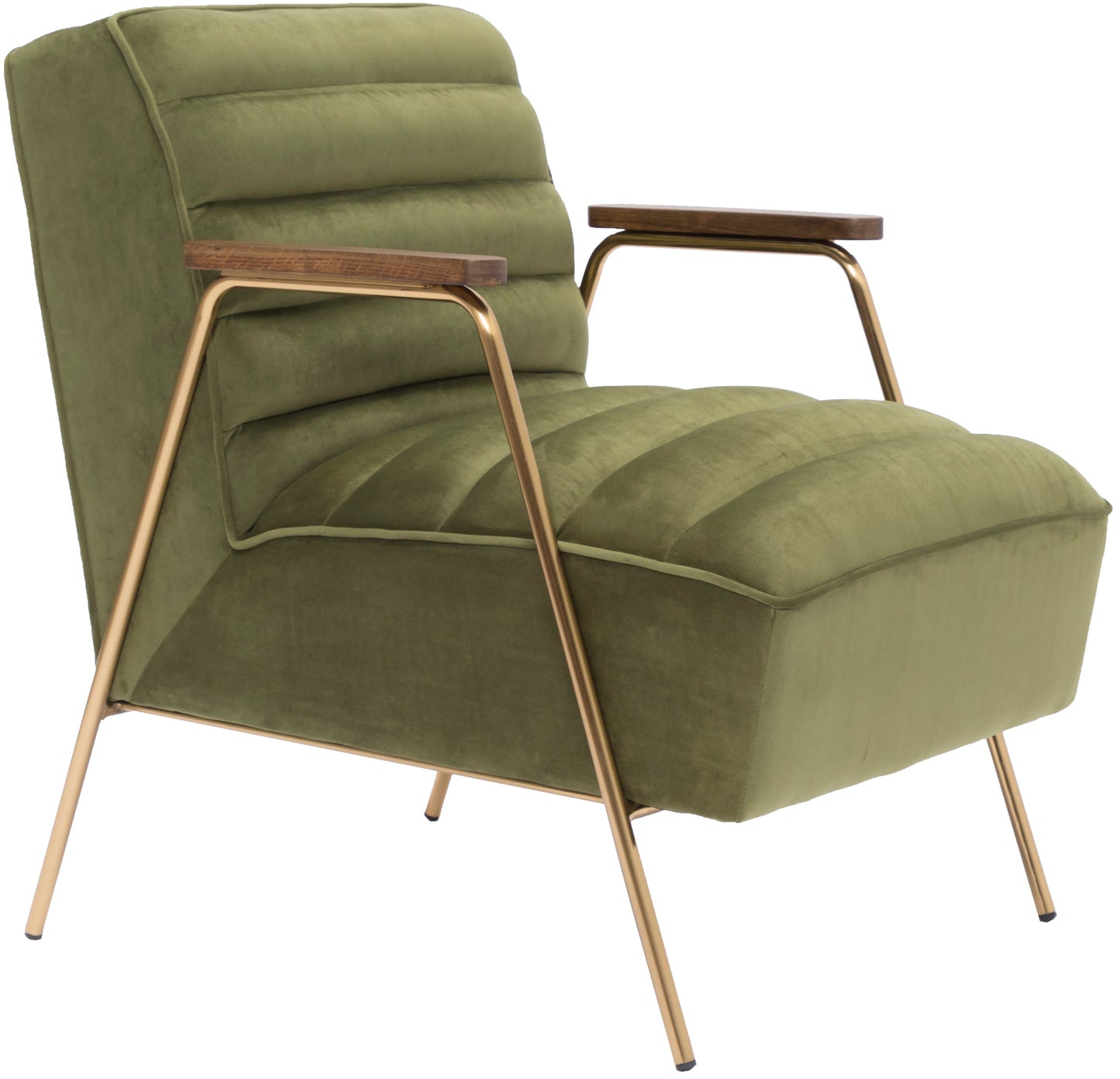 Woodford Olive Velvet Accent Chair