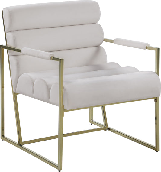 Wayne Cream Velvet Accent Chair