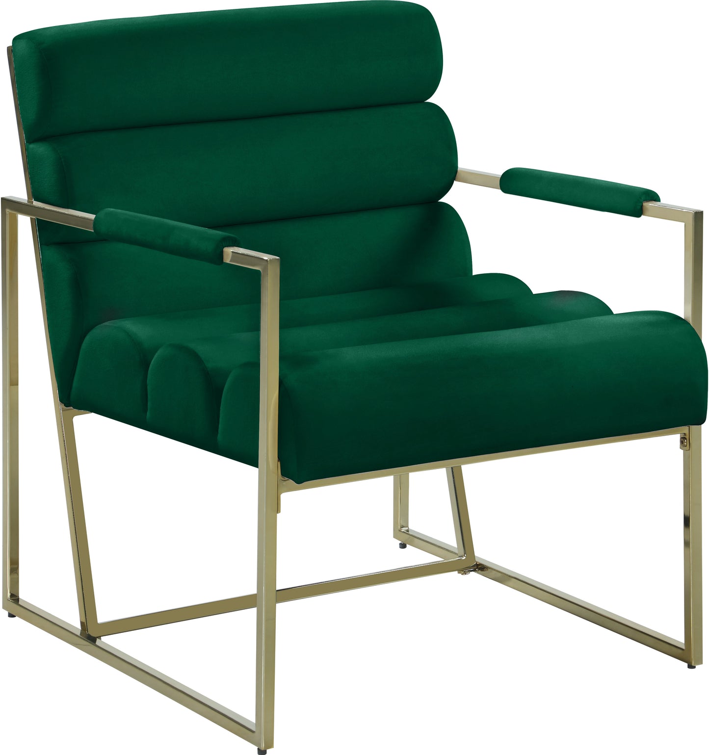 Wayne Green Velvet Accent Chair