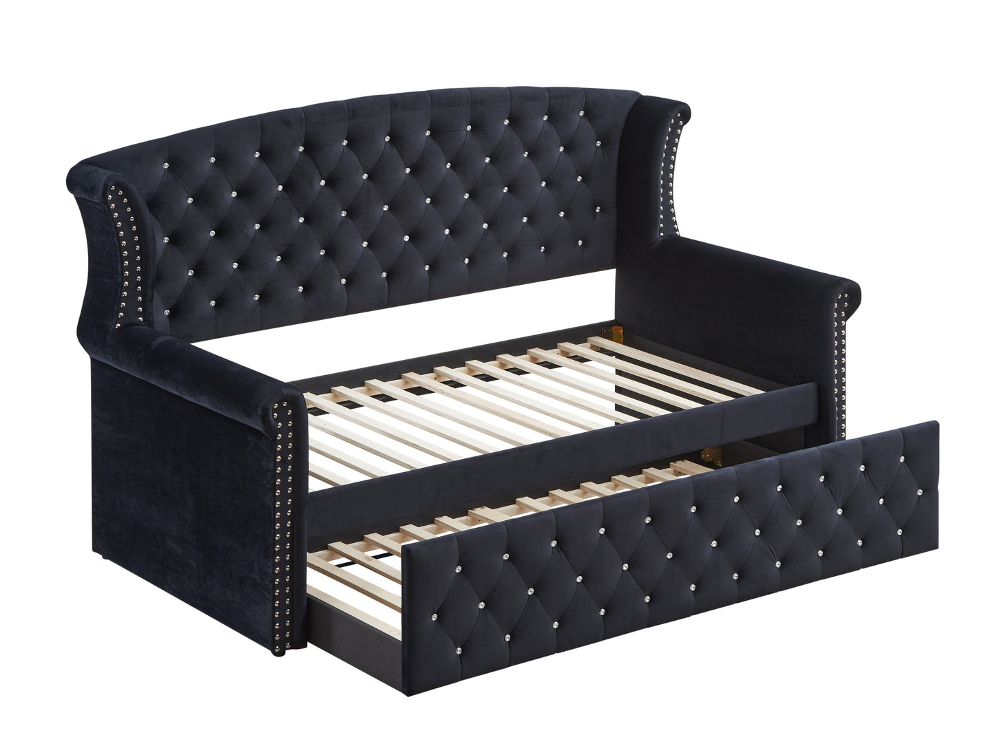 Lucinda Black Velvet Twin Daybed