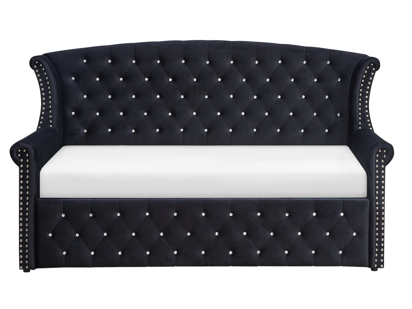 Lucinda Black Velvet Twin Daybed