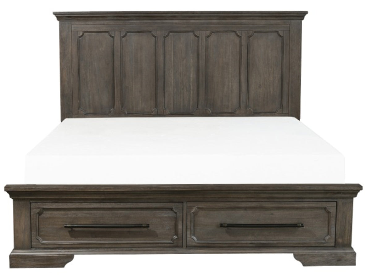 Homelegance Taulon King Platform Bed with Footboard Storage in Dark Oak 5438K-1EK* image