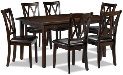 Gable 7-Piece Dinette Set - Dark Brown