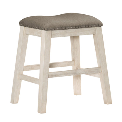 Maverly Counter-Height Stool - Antique White/Brown