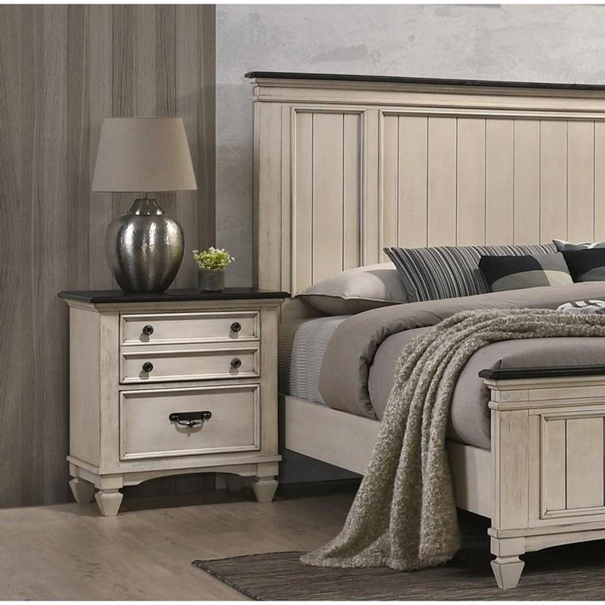 Crown Mark Sawyer Nightstand in Two-Toned image