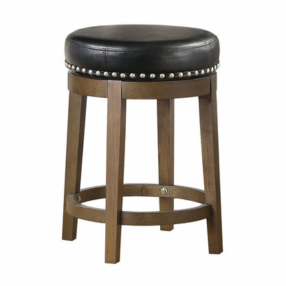 Curtis Round Swivel Counter Height Stool - Black