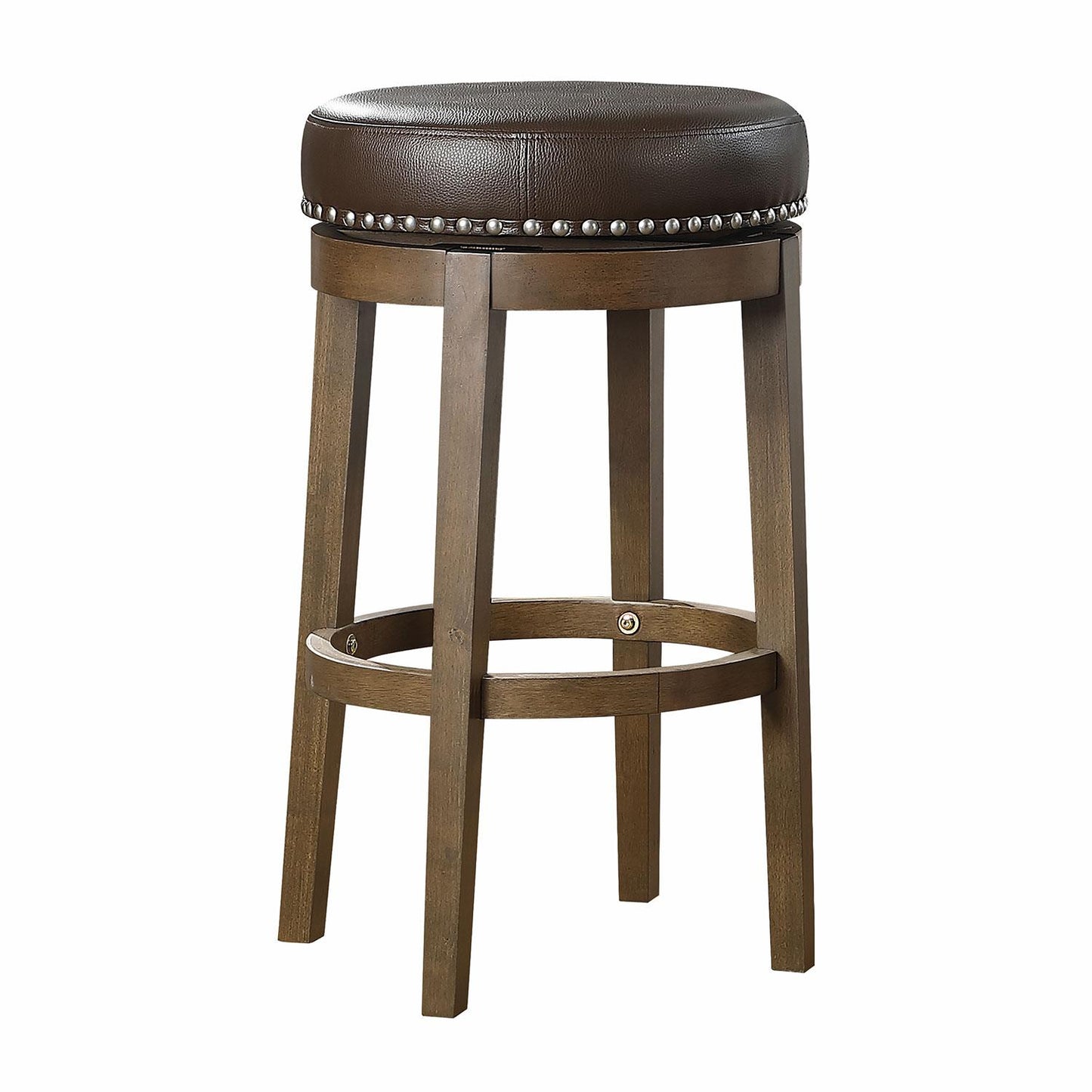 Curtis Round Swivel Bar Height Stool - Brown