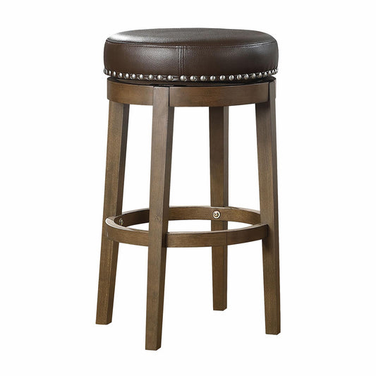 Curtis Round Swivel Bar Height Stool - Brown