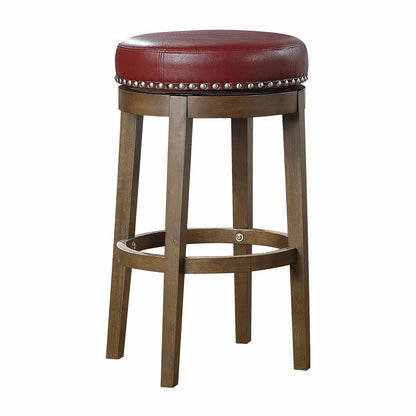 Curtis Round Swivel Bar Height Stool - Red