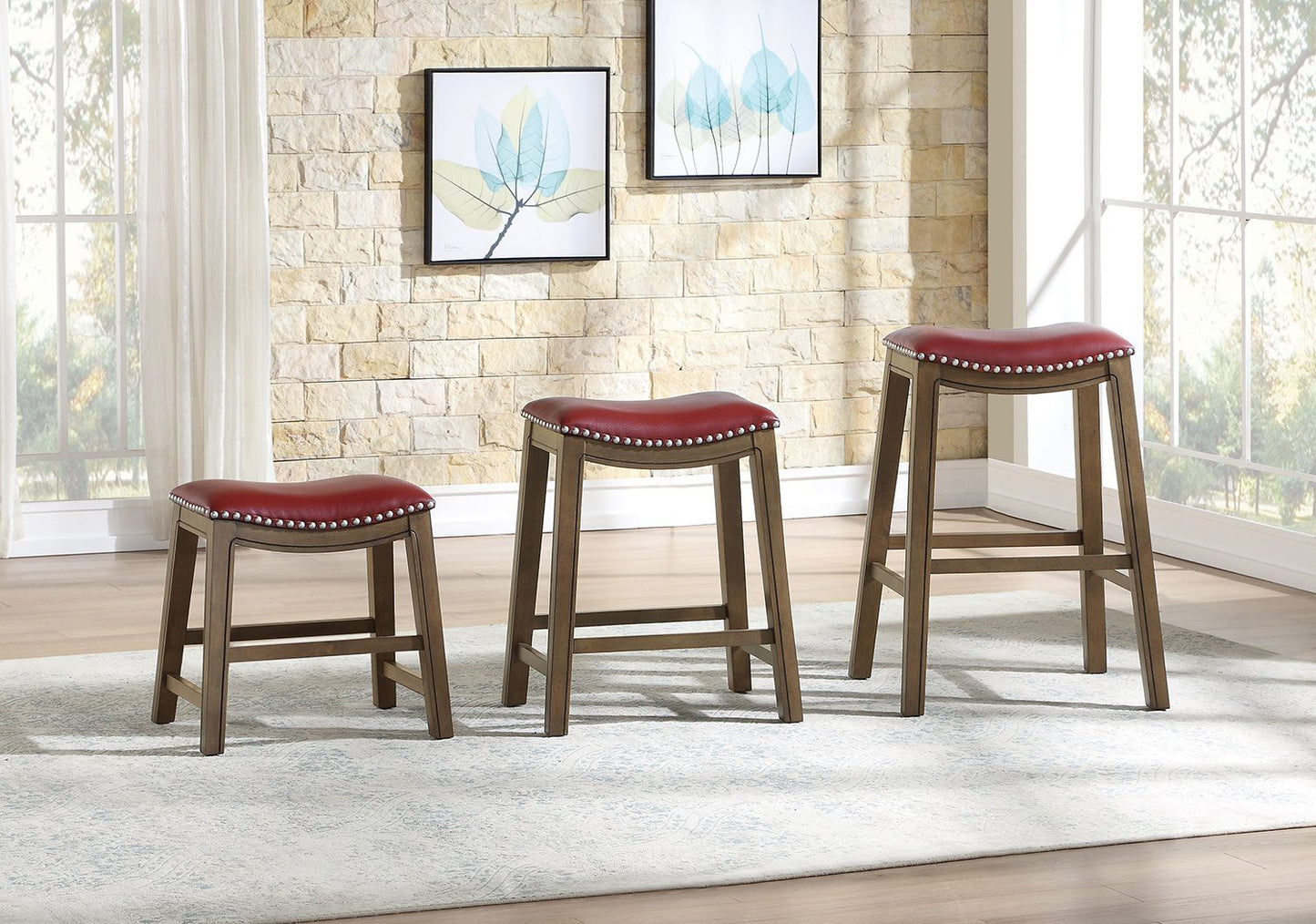 Lexi Counter Height Stool - Red