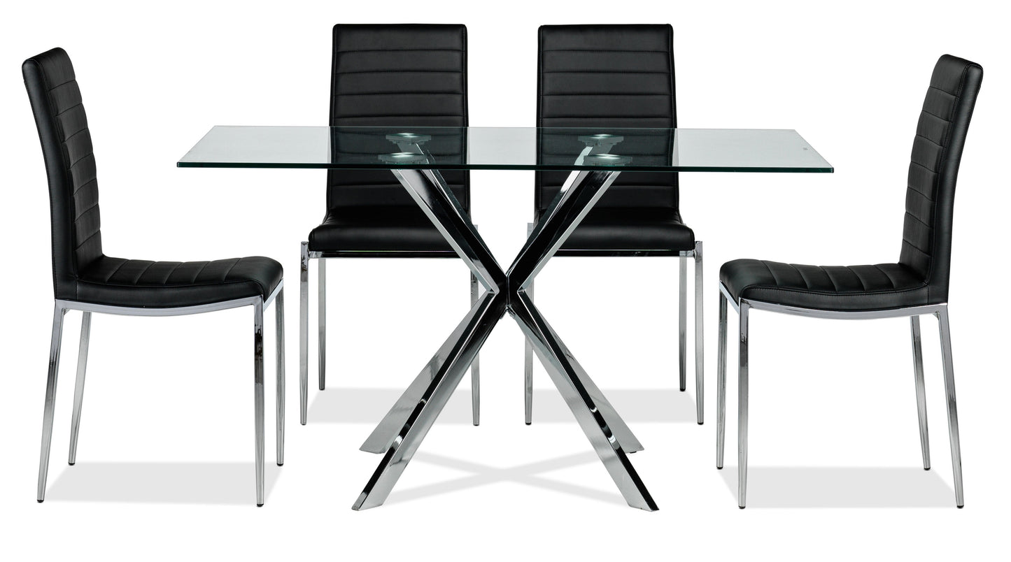 Ithaca 5-Piece Dinette Set - Black