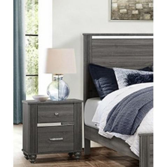 Crown Mark Gaston Nightstand in Grey image