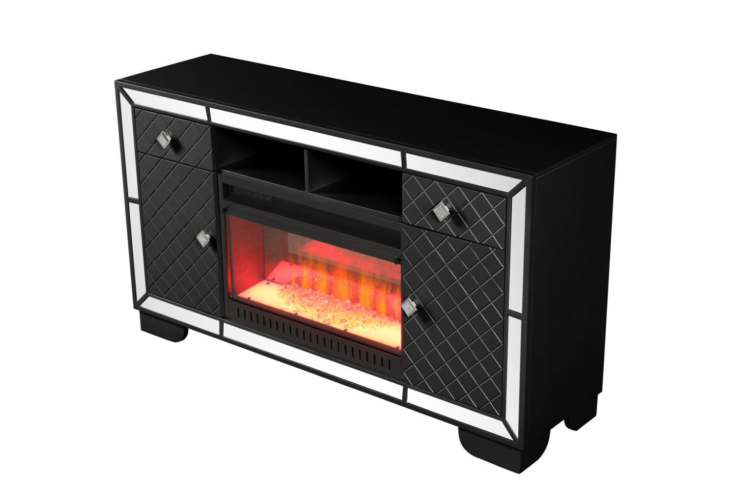 Madison Solid Wood TV Stand With Electric Fireplace