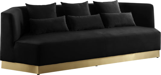 Marquis Black Velvet Sofa