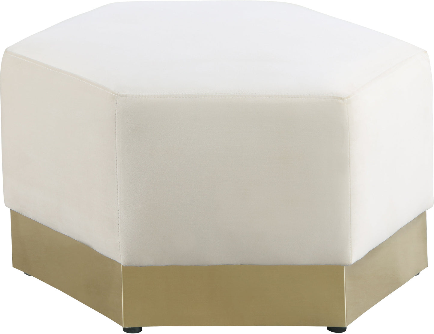 Marquis Cream Velvet Ottoman