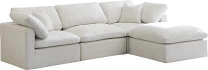 Plush Cream Velvet Standard Cloud Modular Sectional