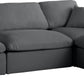 Plush Grey Velvet Standard Cloud Modular Sectional