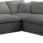 Plush Grey Velvet Standard Cloud Modular Sectional