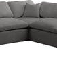 Plush Grey Velvet Standard Cloud Modular Sectional