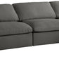 Plush Grey Velvet Standard Cloud Modular Sectional