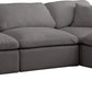 Plush Grey Velvet Standard Cloud Modular Sectional