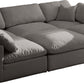 Plush Grey Velvet Standard Cloud Modular Sectional