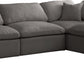 Plush Grey Velvet Standard Cloud Modular Sectional