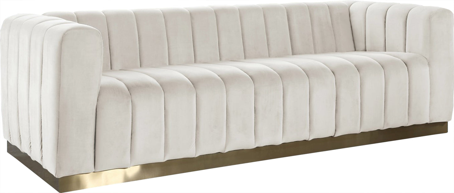 Marlon Cream Velvet Sofa