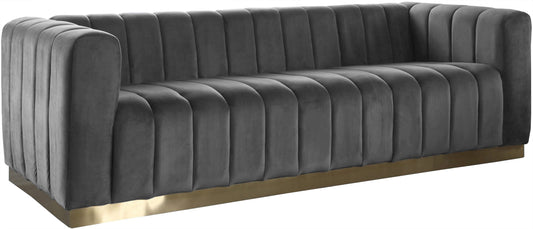 Marlon Grey Velvet Sofa