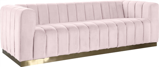 Marlon Pink Velvet Sofa