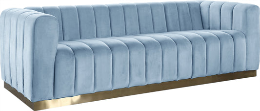 Marlon Sky Blue Velvet Sofa