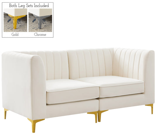 Alina Cream Velvet Modular Sofa