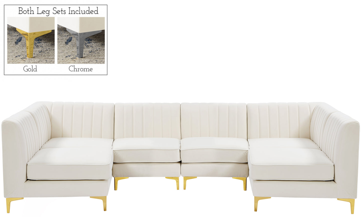 Alina Cream Velvet Modular Sectional