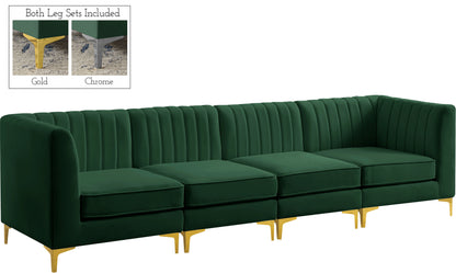 Alina Green Velvet Modular Sectional