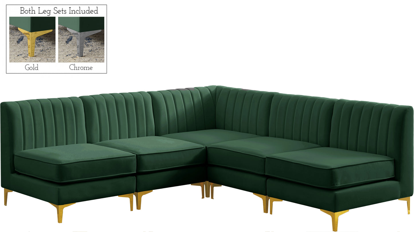 Alina Green Velvet Modular Sectional