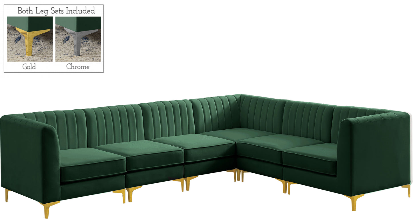 Alina Green Velvet Modular Sectional