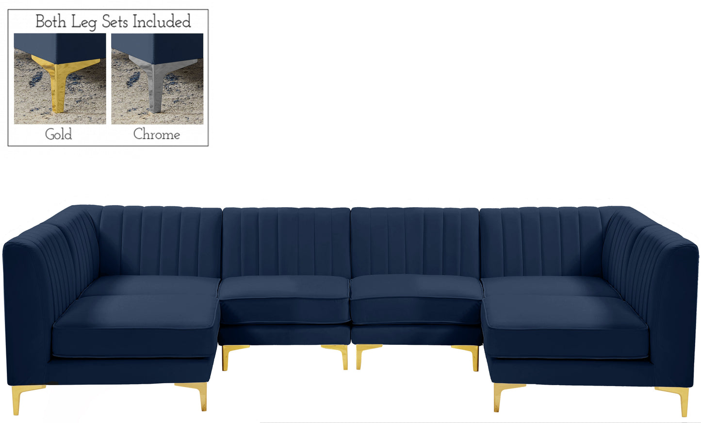 Alina Navy Velvet Modular Sectional