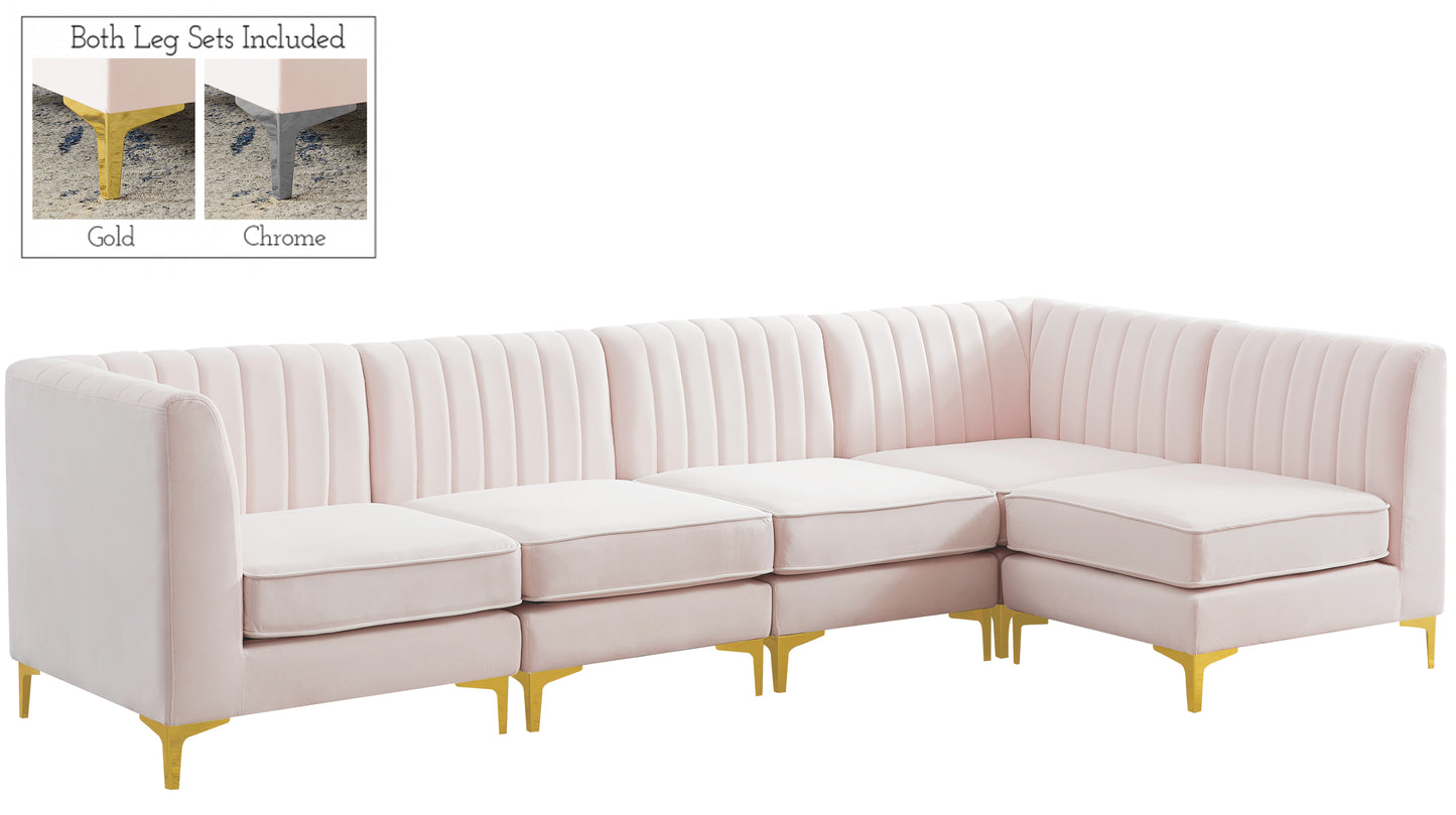 Alina Pink Velvet Modular Sectional