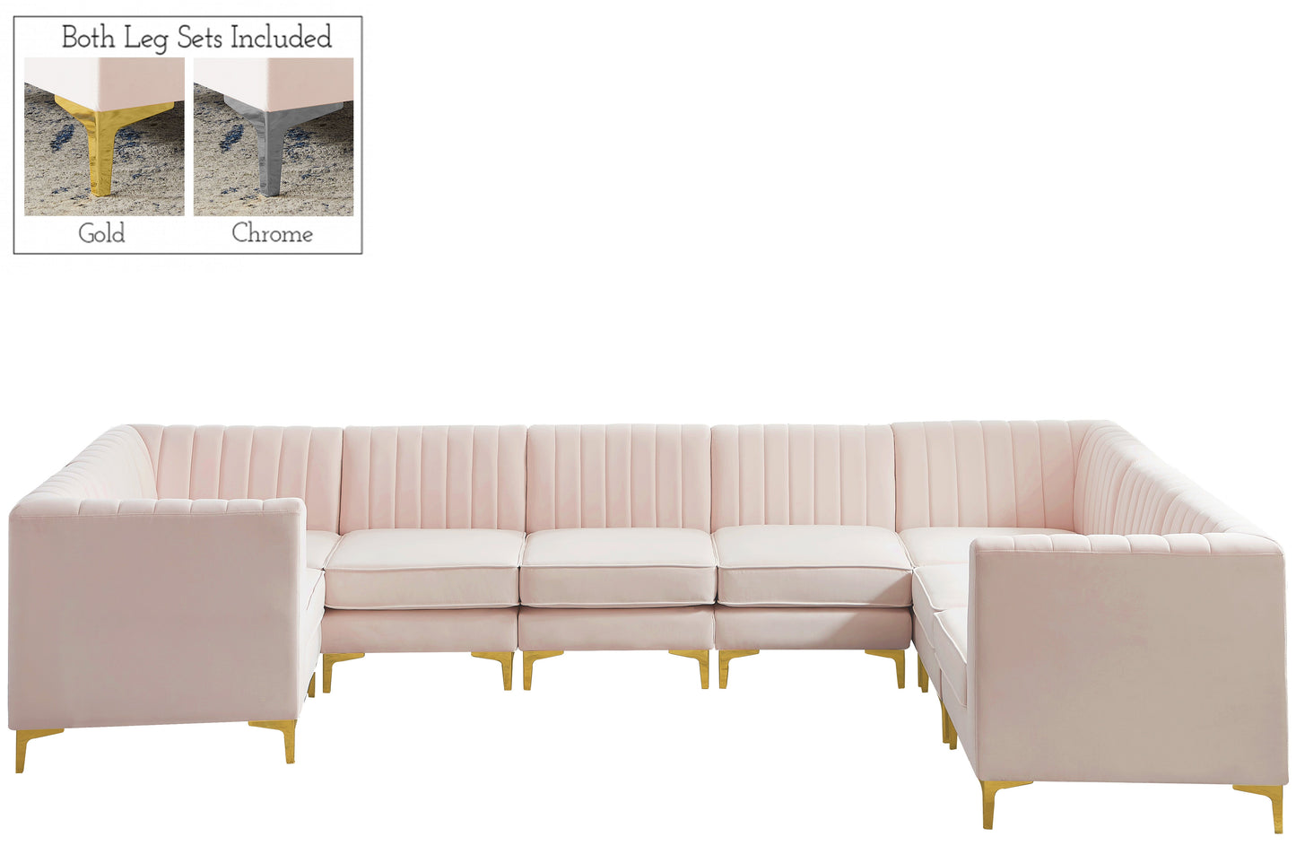 Alina Pink Velvet Modular Sectional