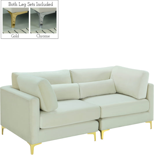 Julia Cream Velvet Modular Sofa