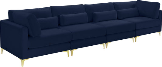 Julia Navy Velvet Modular Sofa (4 Boxes)