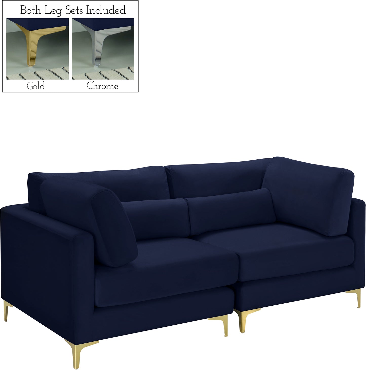 Julia Navy Velvet Modular Sofa