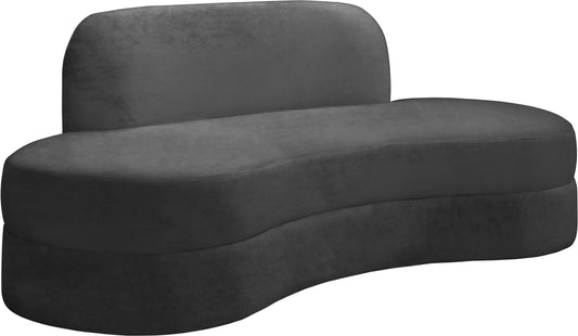 Mitzy Grey Velvet Sofa