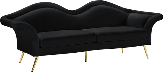 Lips Black Velvet Sofa