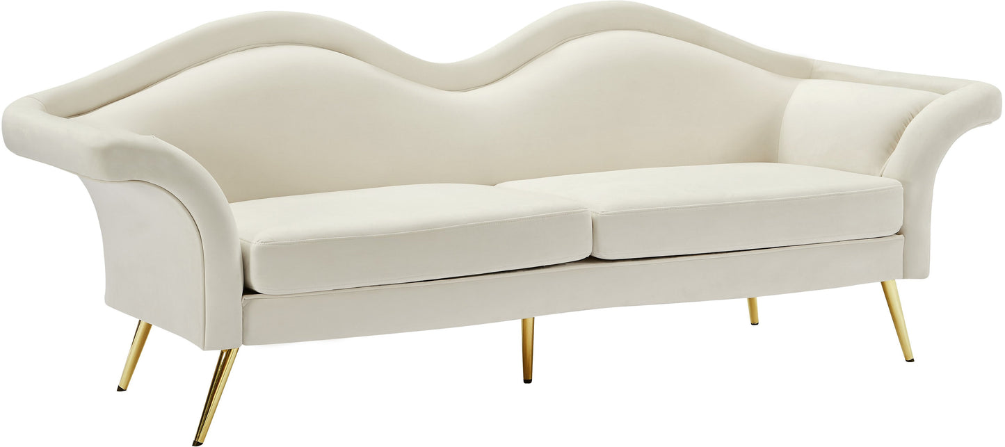 Lips Cream Velvet Sofa