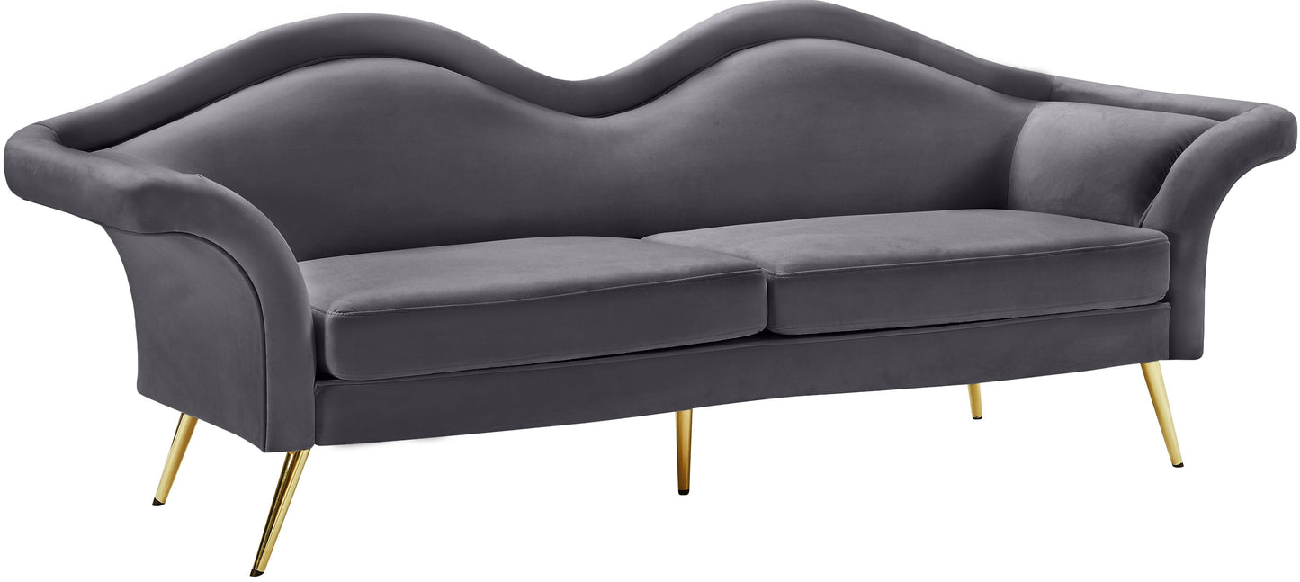 Lips Grey Velvet Sofa