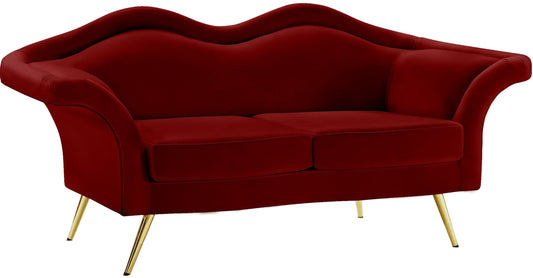 Lips Red Velvet Loveseat